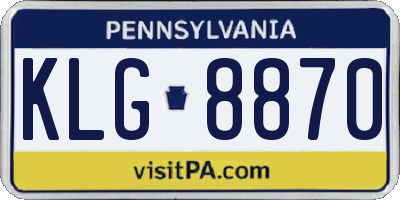 PA license plate KLG8870