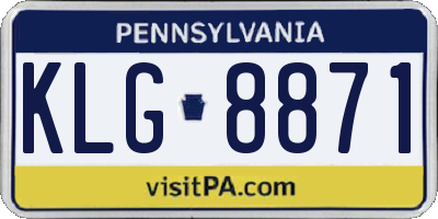 PA license plate KLG8871