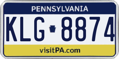 PA license plate KLG8874