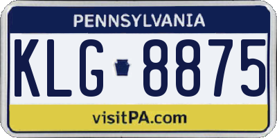 PA license plate KLG8875