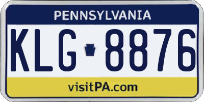 PA license plate KLG8876