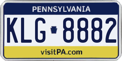 PA license plate KLG8882