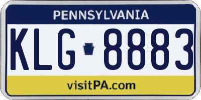 PA license plate KLG8883