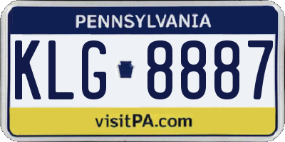 PA license plate KLG8887