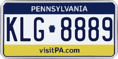 PA license plate KLG8889