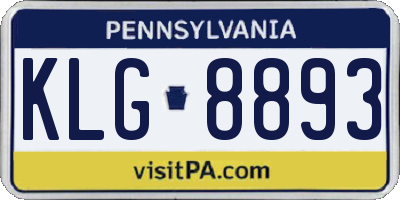 PA license plate KLG8893