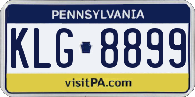 PA license plate KLG8899
