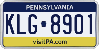 PA license plate KLG8901
