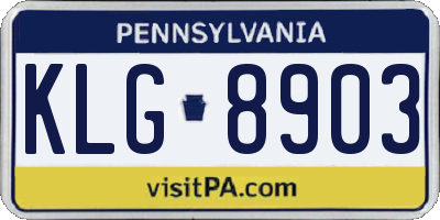 PA license plate KLG8903
