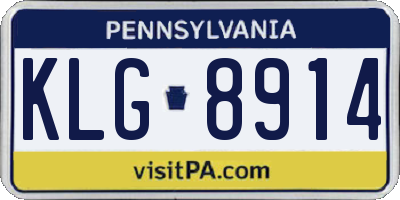 PA license plate KLG8914