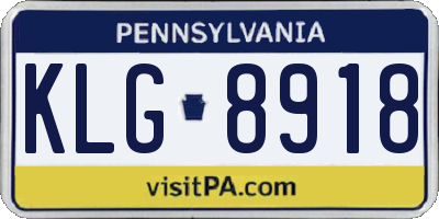 PA license plate KLG8918