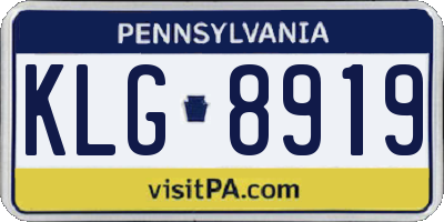 PA license plate KLG8919