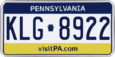 PA license plate KLG8922