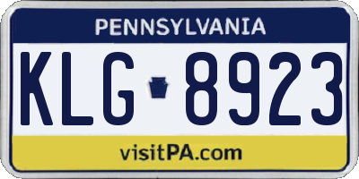 PA license plate KLG8923
