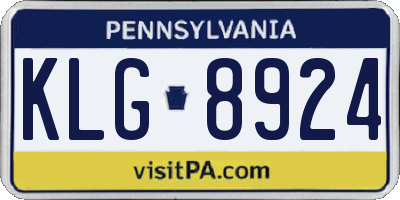 PA license plate KLG8924