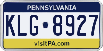 PA license plate KLG8927