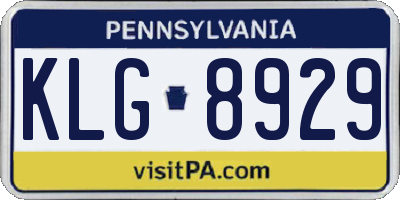 PA license plate KLG8929