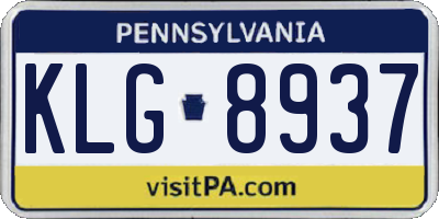 PA license plate KLG8937