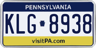 PA license plate KLG8938