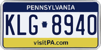 PA license plate KLG8940