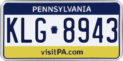 PA license plate KLG8943