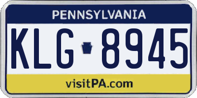 PA license plate KLG8945