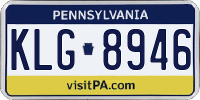 PA license plate KLG8946
