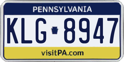 PA license plate KLG8947