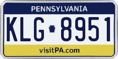 PA license plate KLG8951