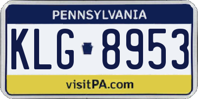PA license plate KLG8953
