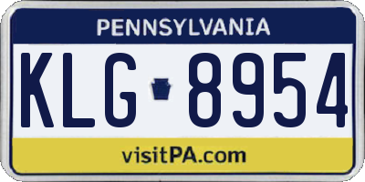 PA license plate KLG8954