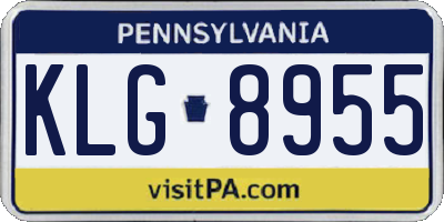 PA license plate KLG8955