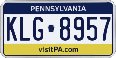 PA license plate KLG8957