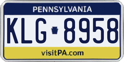 PA license plate KLG8958