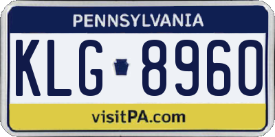 PA license plate KLG8960