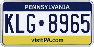 PA license plate KLG8965