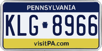 PA license plate KLG8966