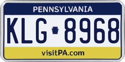 PA license plate KLG8968