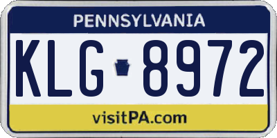 PA license plate KLG8972