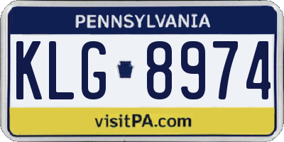 PA license plate KLG8974