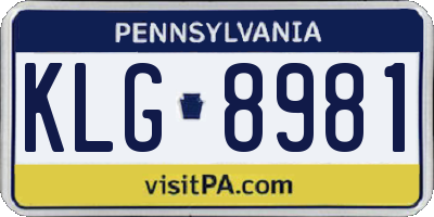 PA license plate KLG8981