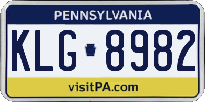 PA license plate KLG8982