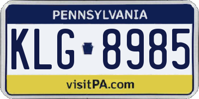 PA license plate KLG8985