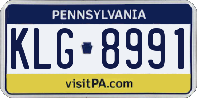 PA license plate KLG8991