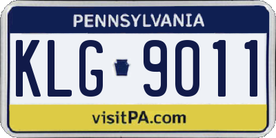 PA license plate KLG9011