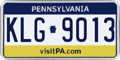 PA license plate KLG9013