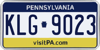 PA license plate KLG9023