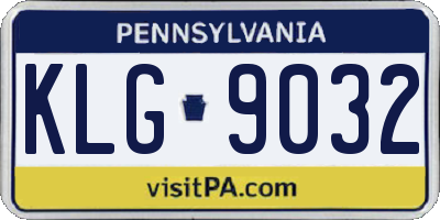 PA license plate KLG9032