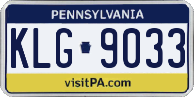 PA license plate KLG9033