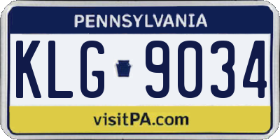 PA license plate KLG9034